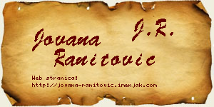 Jovana Ranitović vizit kartica